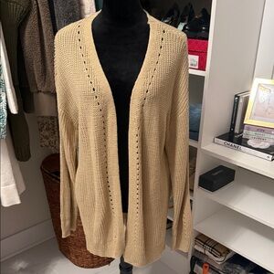 Women's Cream/tan Open-Front Sweater
